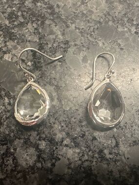 Ippolita Sterling Silver Rock Candy Small Teardrop Earrings in Clear Quartz
